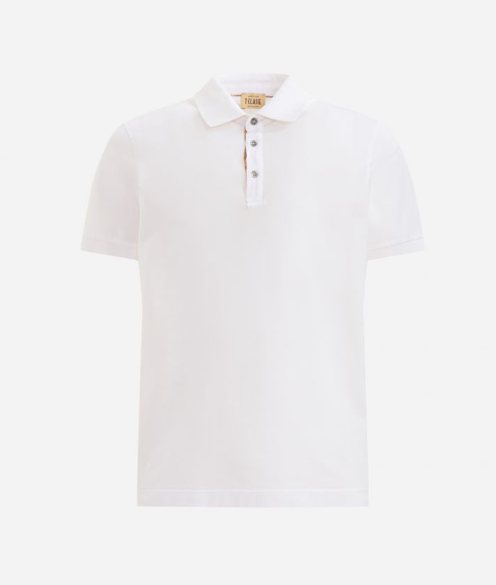 Piqué cotton polo shirt White