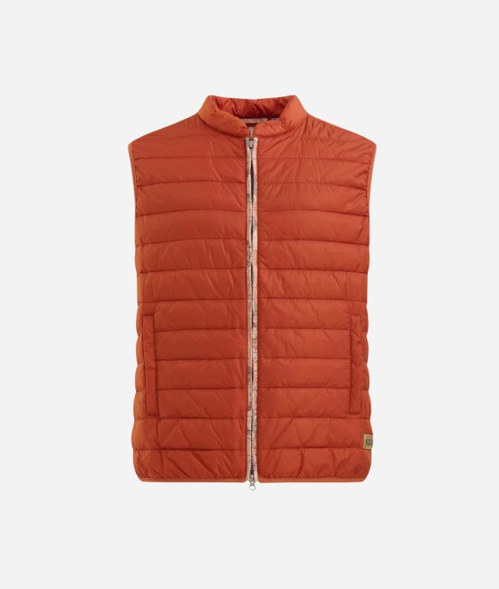 Down nylon gilet Red