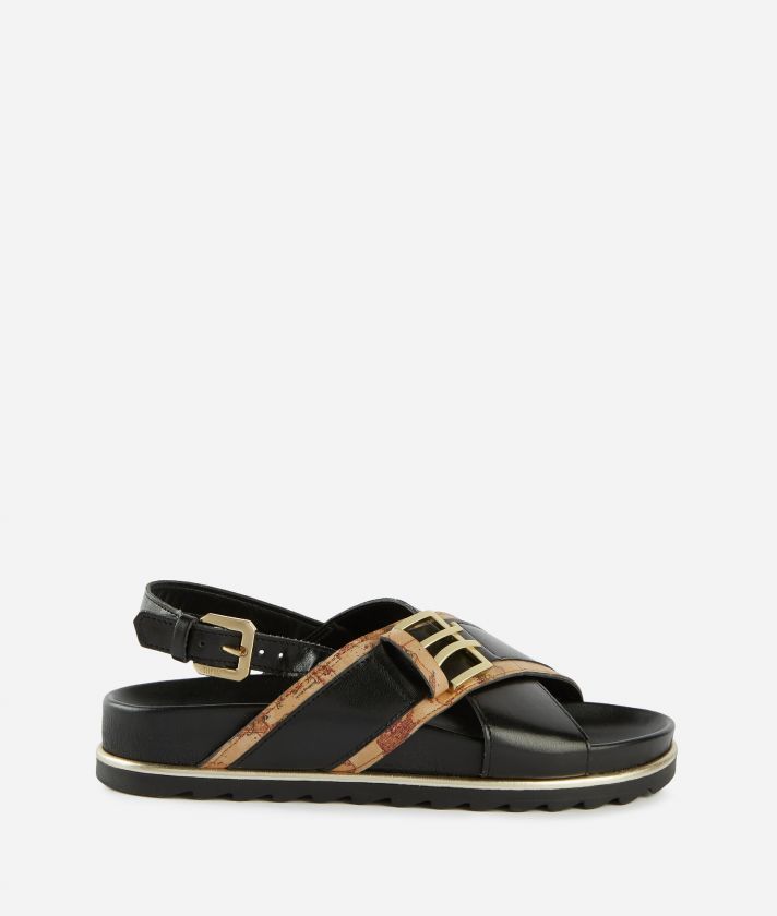 Napa-effect sandals with Geo Classic details Black