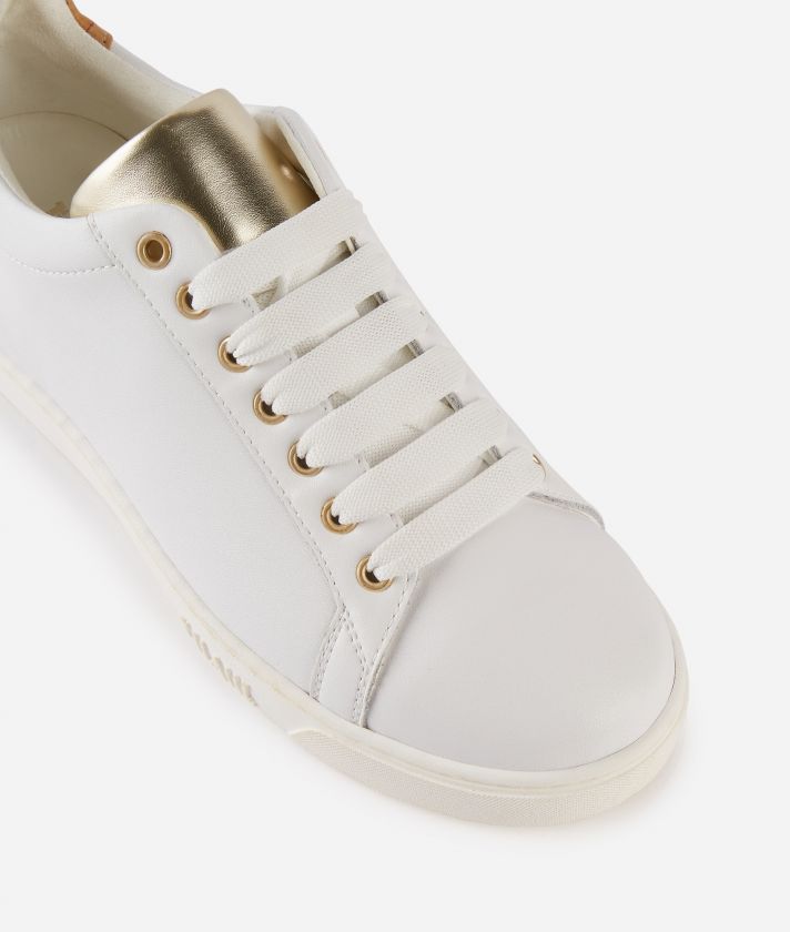 Sneakers in pelle liscia Bianche