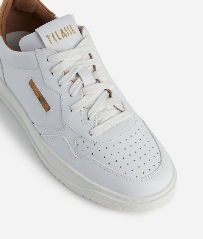 Sneakers in pelle liscia con dettaglio Geo Classic Bianche