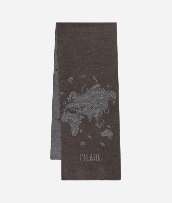 Textured Geo Full scarf 35x180 Smoke Grey