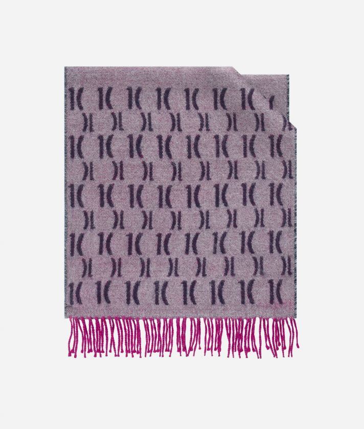 Geo Full scarf with 1C logos 40x180 Medium Grey