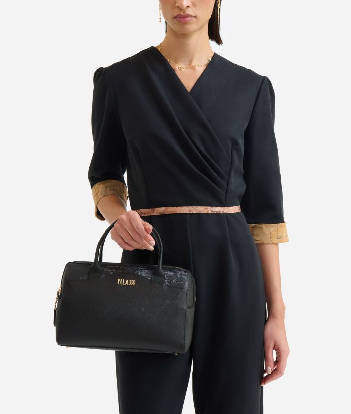 Digital City bowler bag with crossbody strap with Geo Night insert