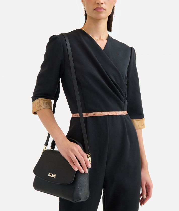 Digital City flap crossbody bag with Geo Night insert