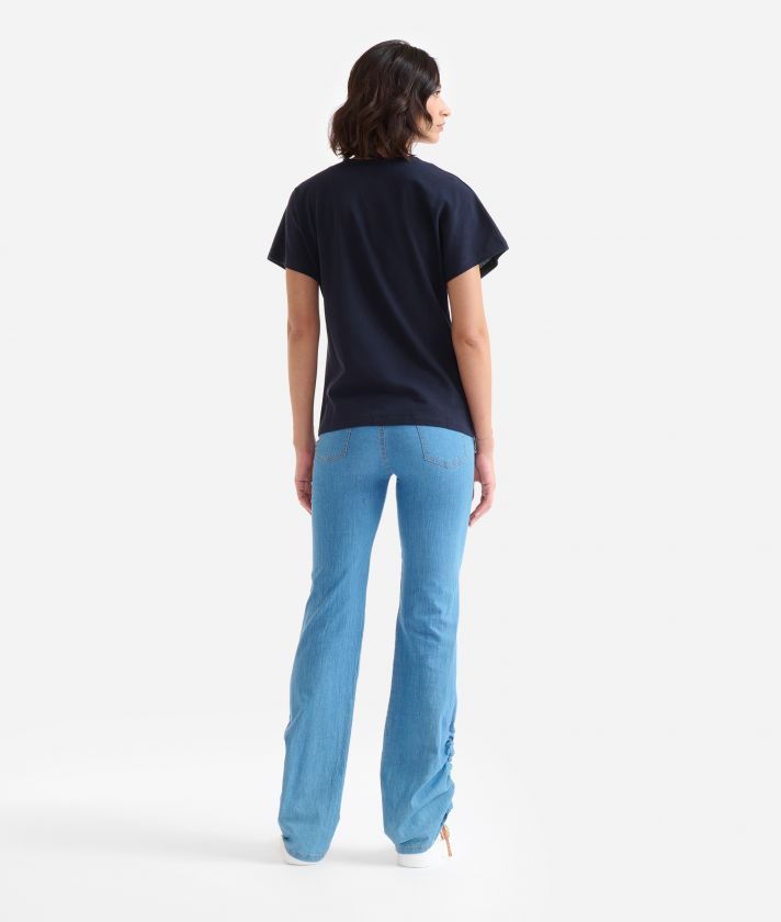 Oversize piqué jersey t-shirt Dark Blue