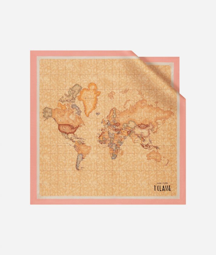 Geo Classic silk foulard 50x50 Blush Pink