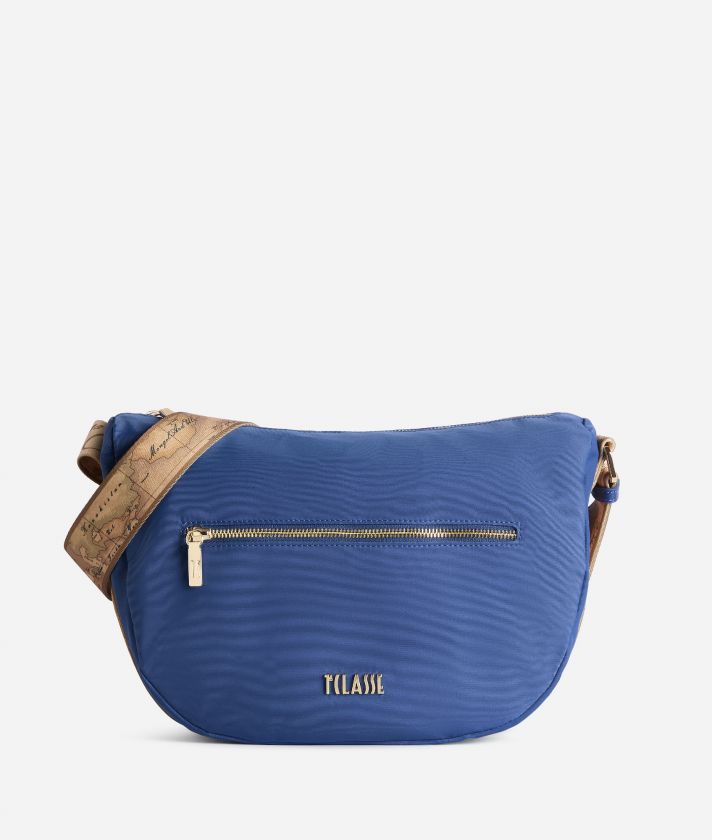 Nylon Eco Vibe large halfmoon crossbody bag Denim