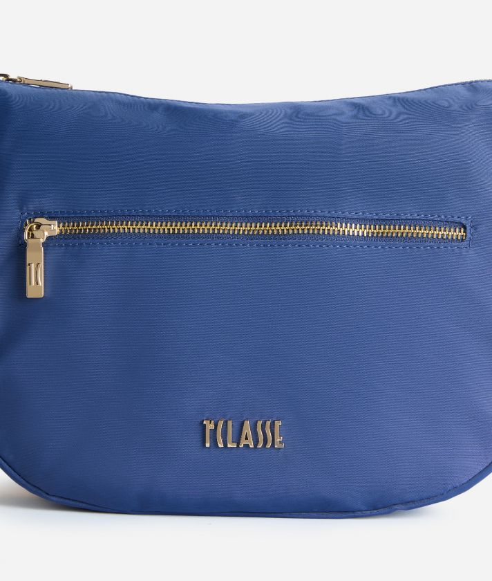 Nylon Eco Vibe large halfmoon crossbody bag Denim
