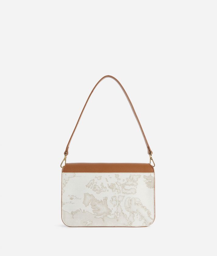 Gold Touch Bag tracolla con patta Geo White