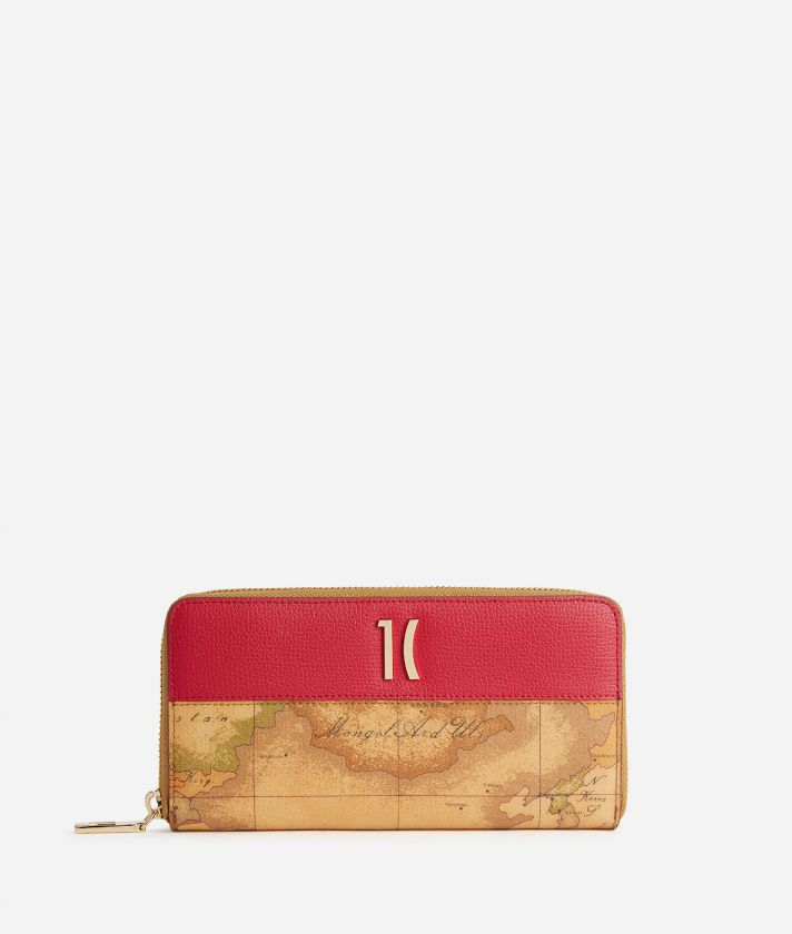 Heritage Geo zip-around wallet Hibiscus
