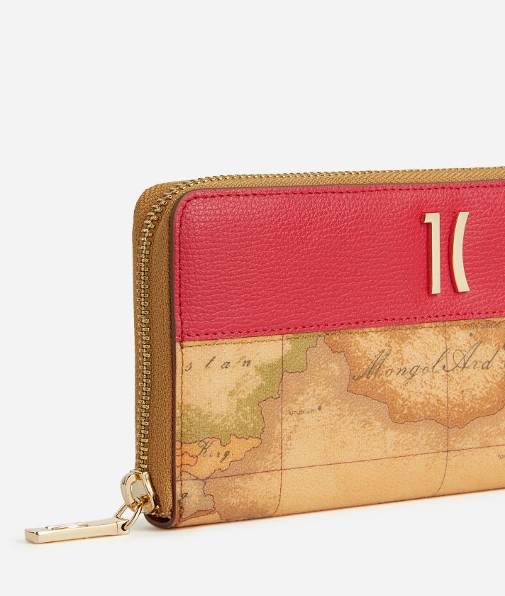 Heritage Geo zip-around wallet Hibiscus