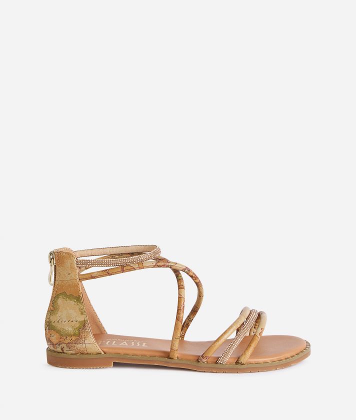 Napa-effect fabric closed back sandals Geo Classic