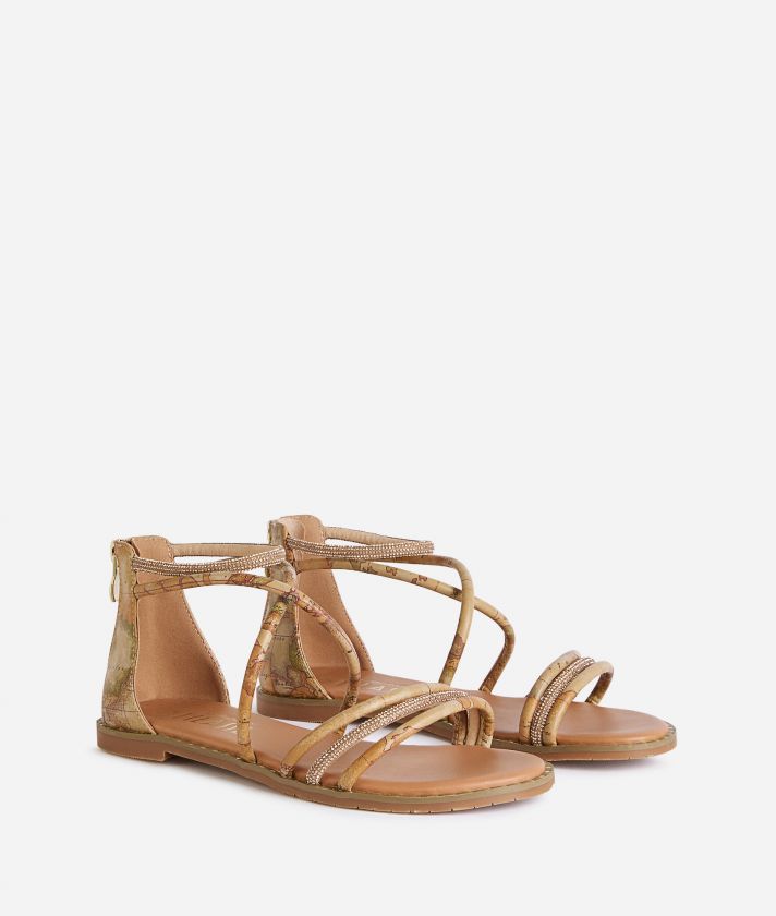 Napa-effect fabric closed back sandals Geo Classic