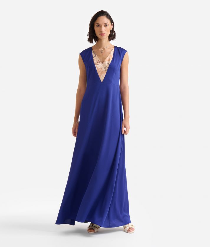 Long hammered fabric dress Bluette
