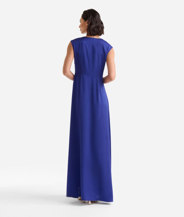 Long hammered fabric dress Bluette
