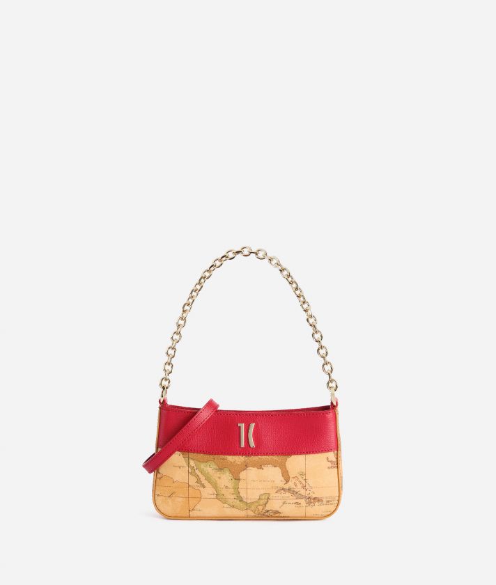 Heritage Geo pouch with chain Hibiscus