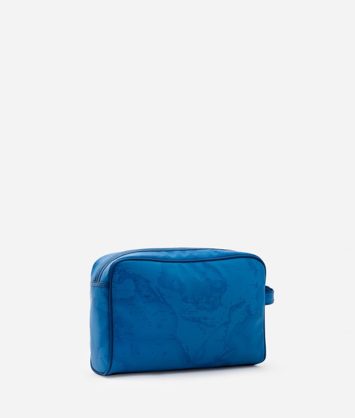 Medium rubberized fabric wash bag Greece Blue