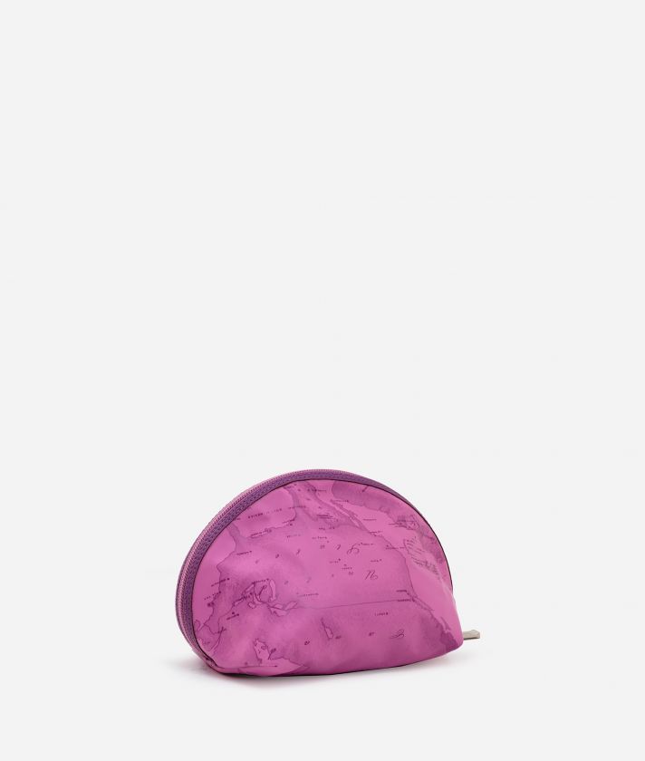 Rubberized fabric 3 piece pouch set Mauve