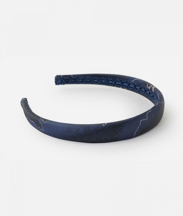 Cerchietto stampa Geo Blu Notte