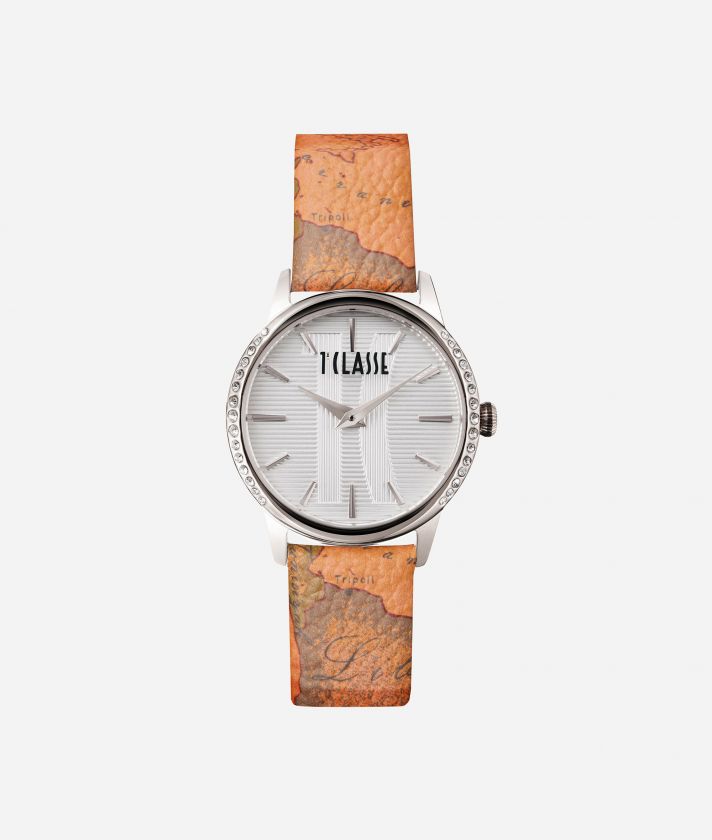 Panarea watch with Geo Classic print leather strap