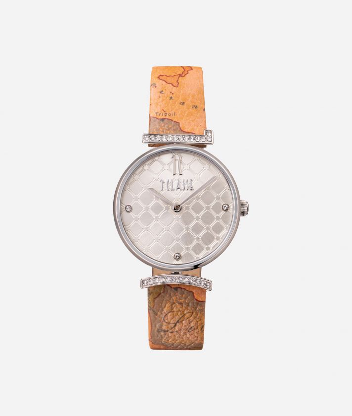 Montecarlo watch with Geo Classic print leather strap