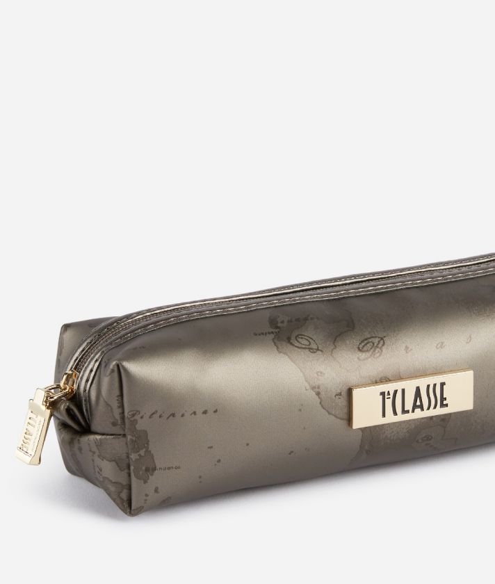 Small clutch bag with map print Grey
