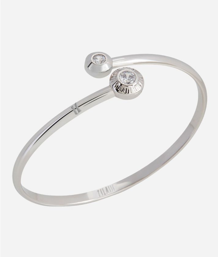 Champs-Élysées rigid bracelet with white zircons in Silver