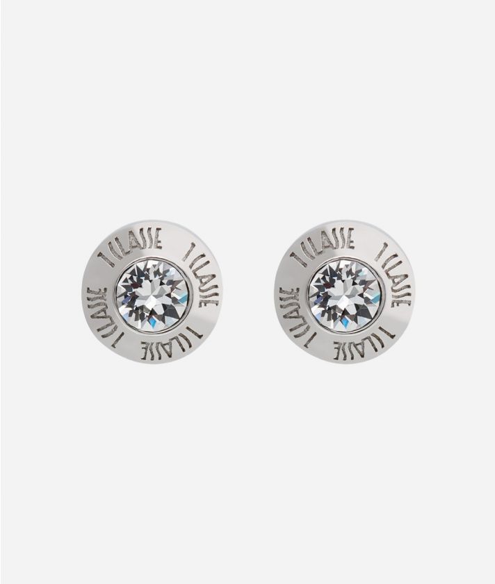 Champs-Élysées earrings with white zircons in Silver