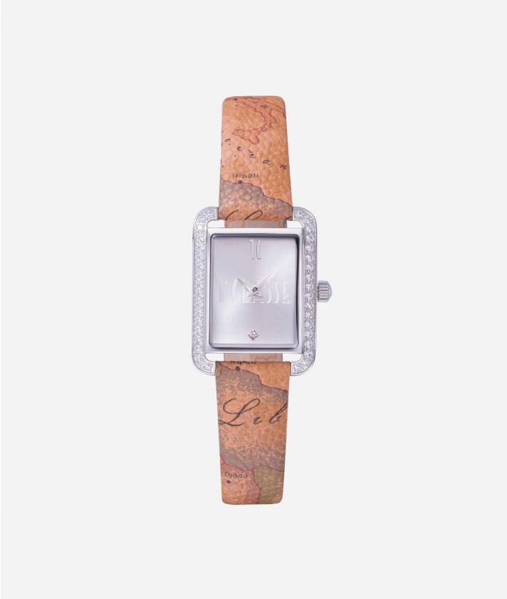 Maui watch with Geo Classic print leather strap