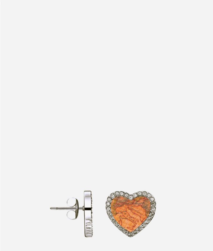 Love Lane steel button earrings with logo 1ᴬ Classe