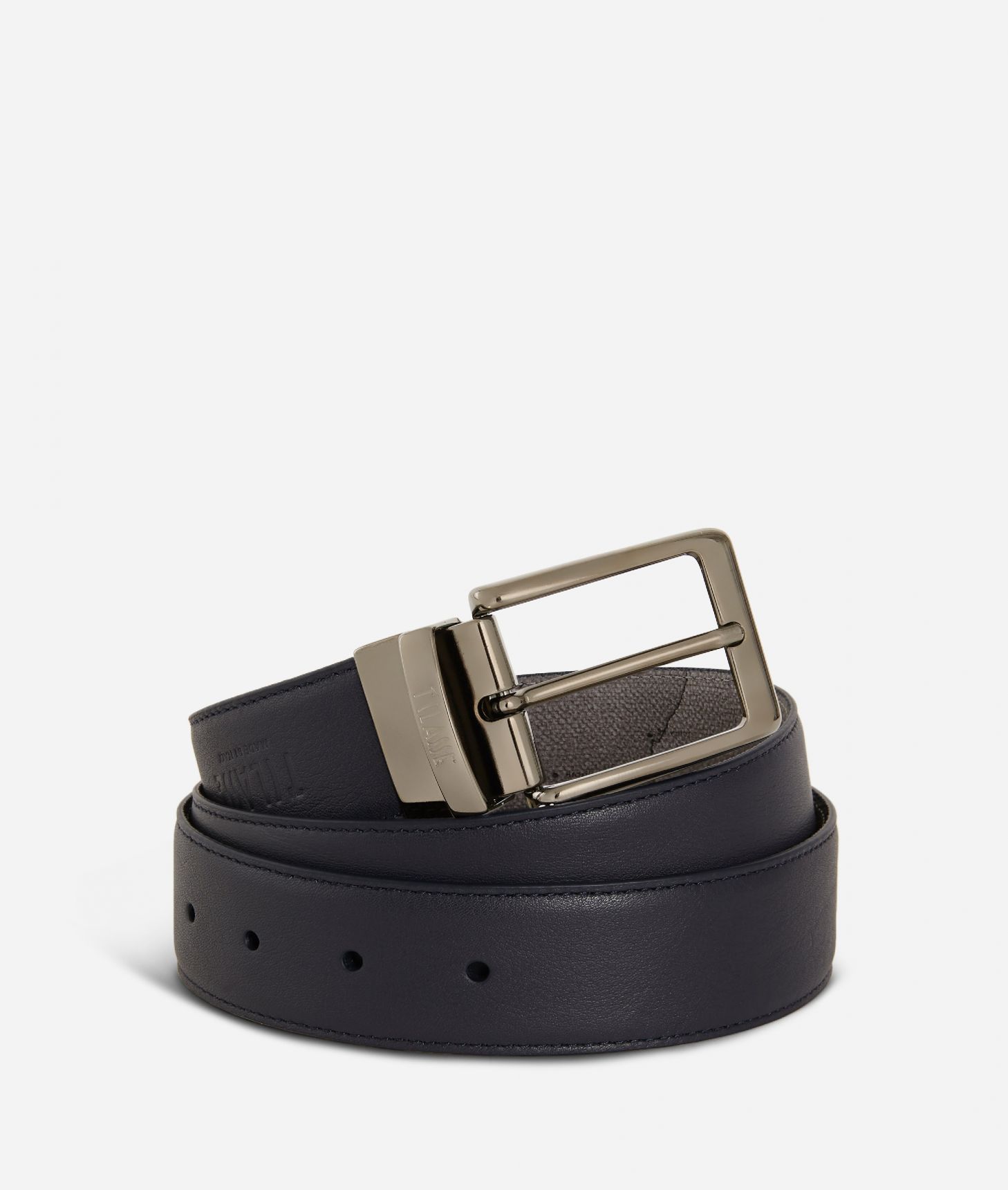 Men's belt leather blue,front