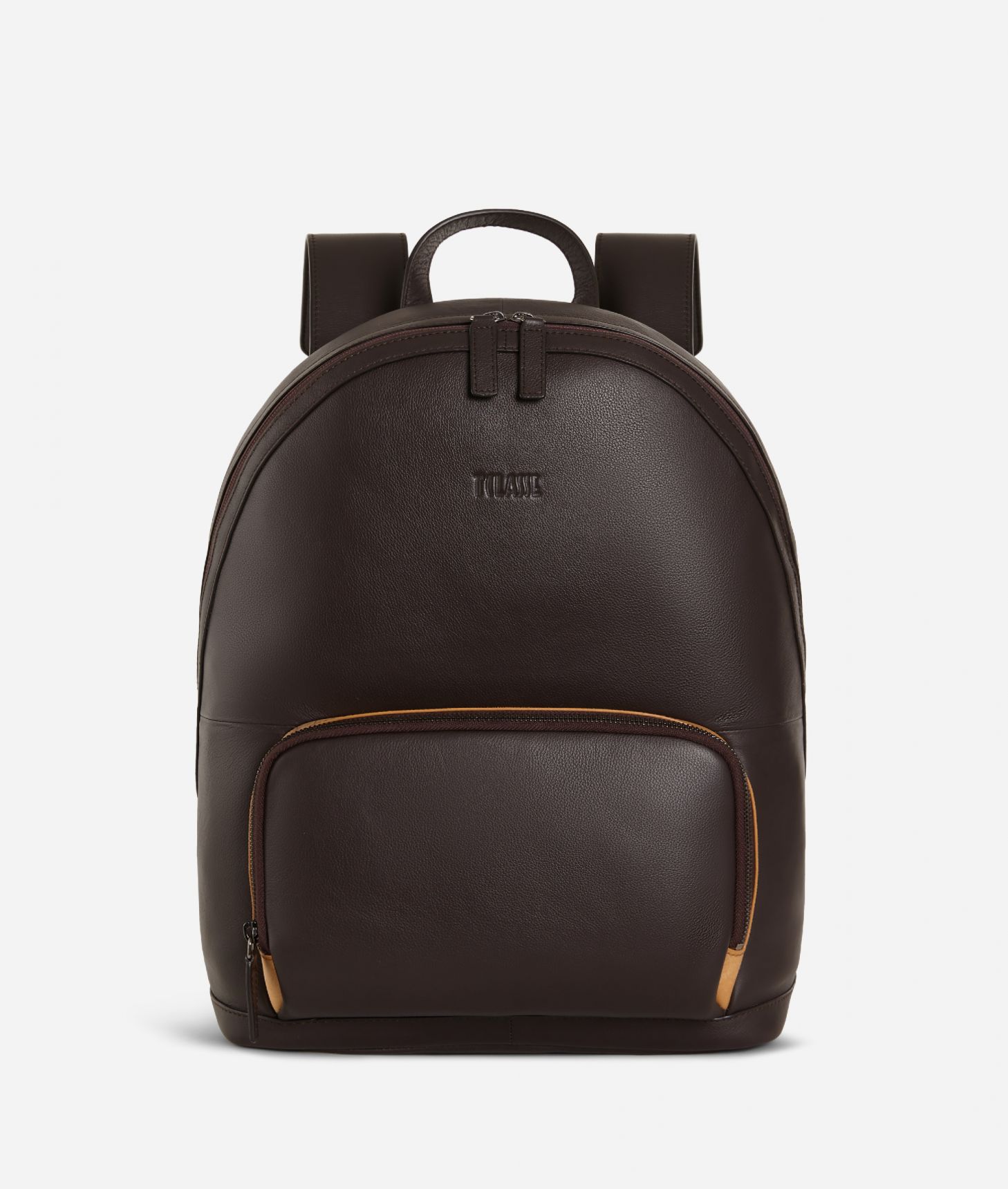 Backpack leather brown,front