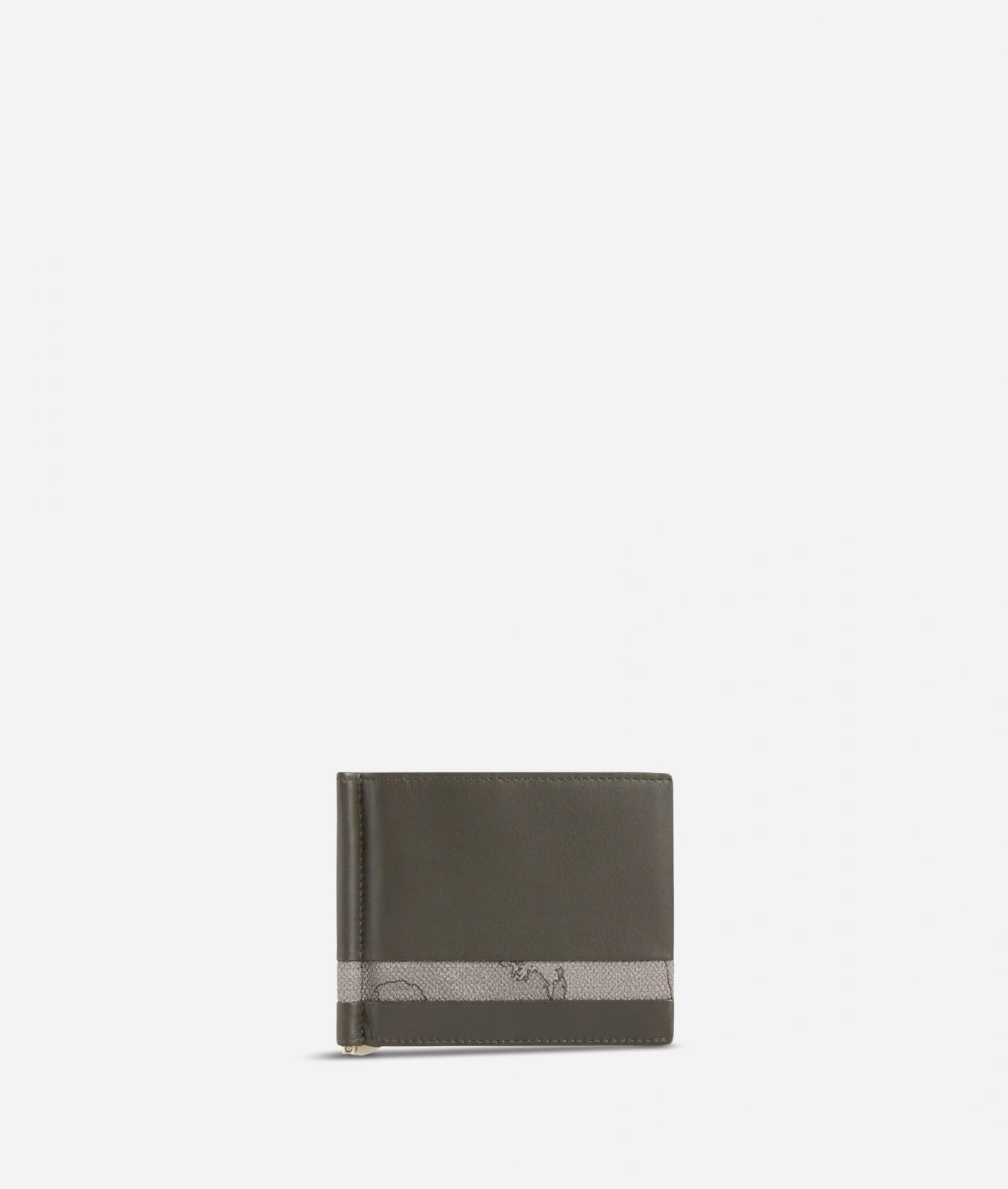 Small billfold wallet Geo Dark fabric trims,front