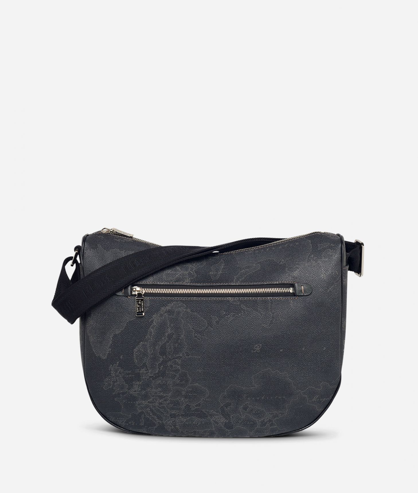 Geo Black Medium half-moon handbag,front
