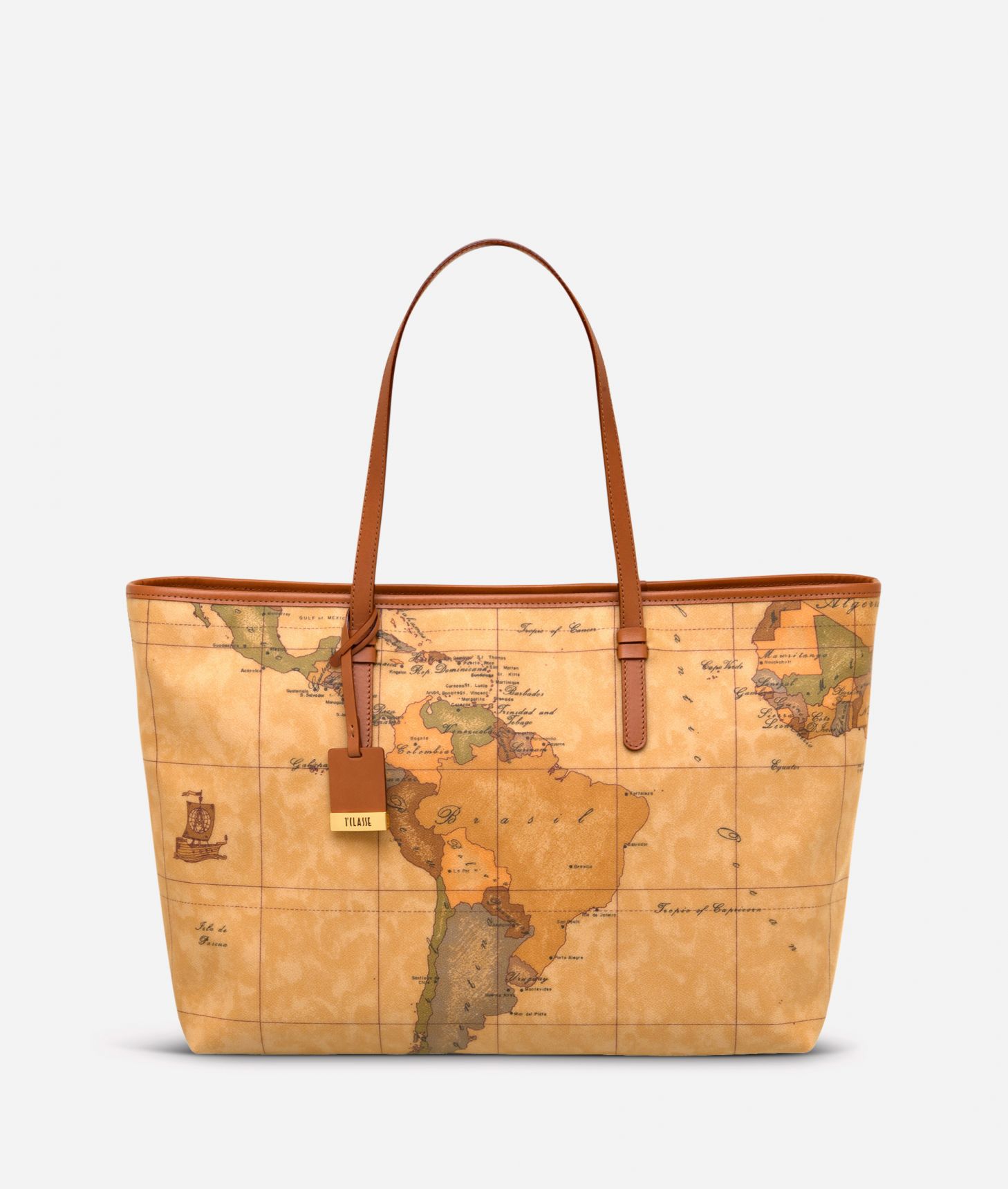 Geo Classic Zipped maxi shopping bag,front
