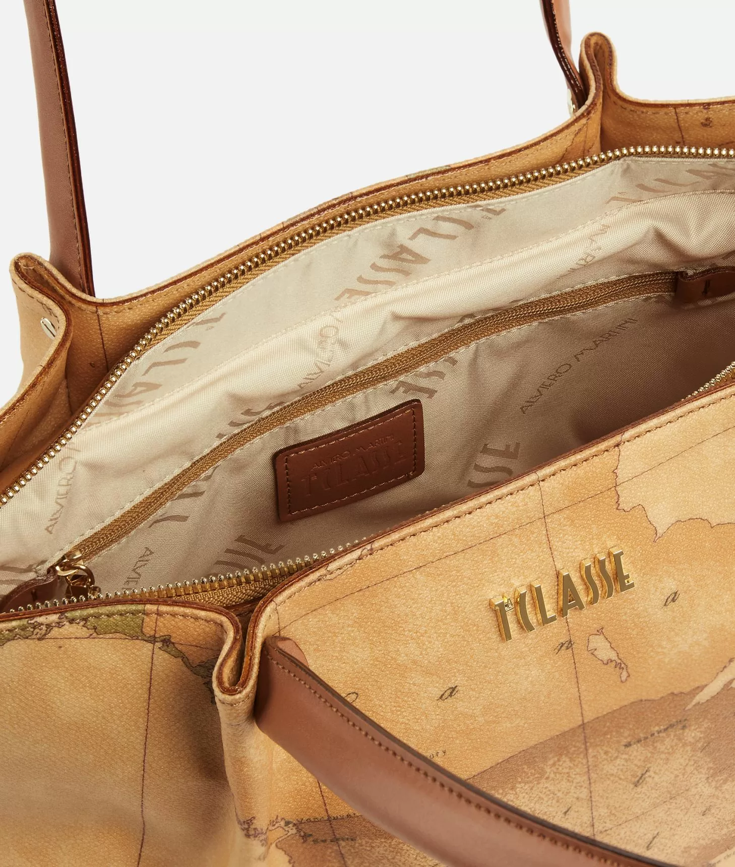 ALVIERO MARTINI PRIMA CLASSE - Borsa shopping in tessuto stampa Geo Classic  Naturale