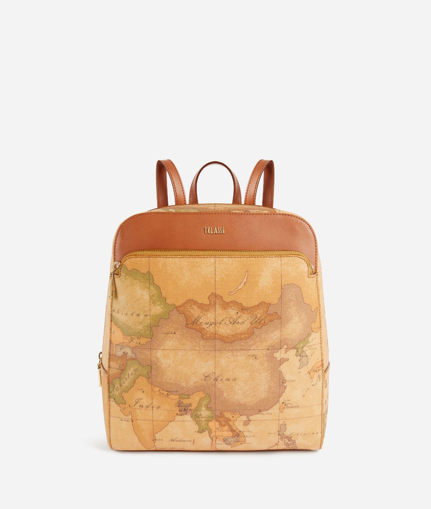 Backpack in Geo Classic printed fabric Natural,front