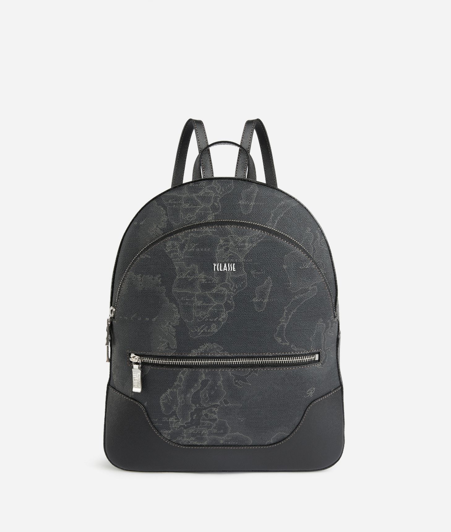 Three-pocket backpackin Geo Night printed fabric Black,front