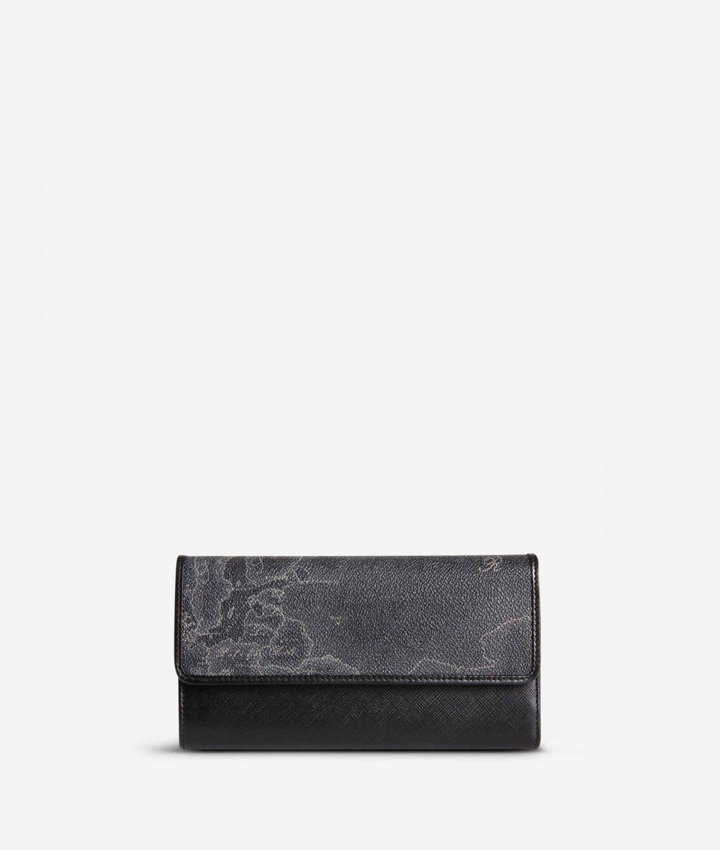 Geo Black Large wallet with pocket,front
