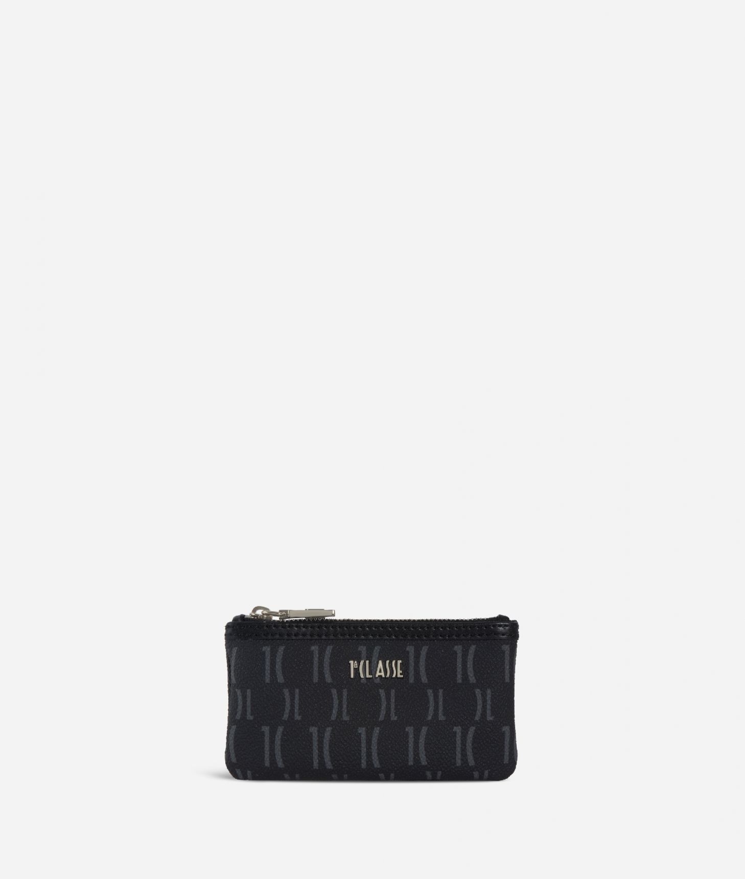 Monogram Small pouch with keyring Black,front