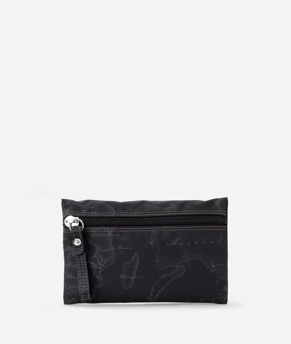 Geo Black small pochette with zip,front