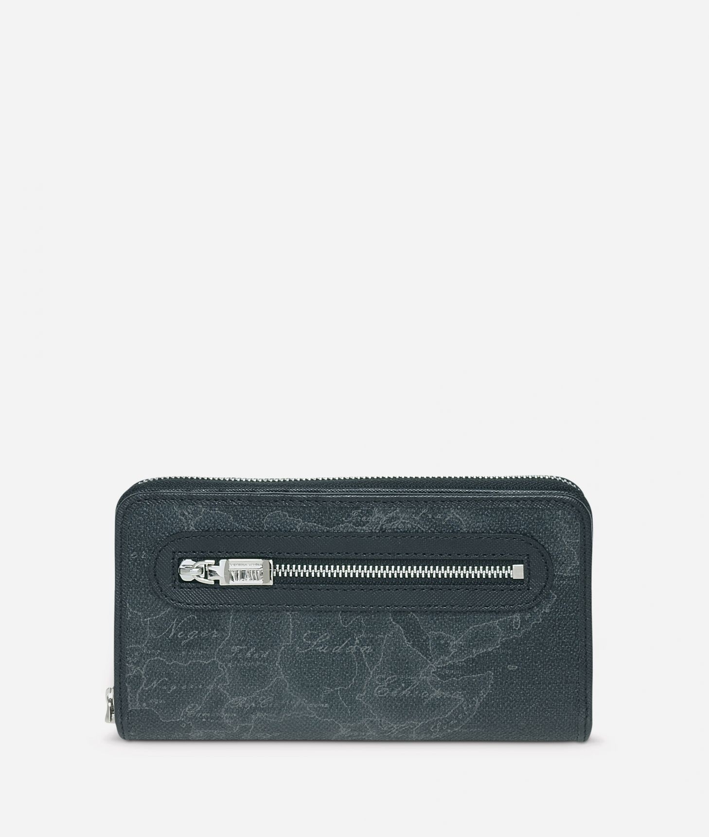 Geo Black Large zipped wallet,front