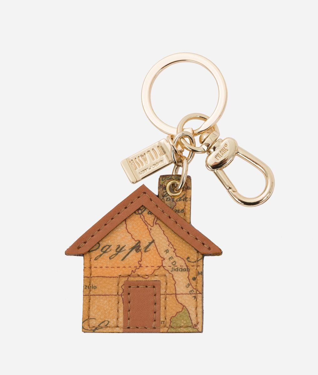 Geo Classic House-shaped keychain,front