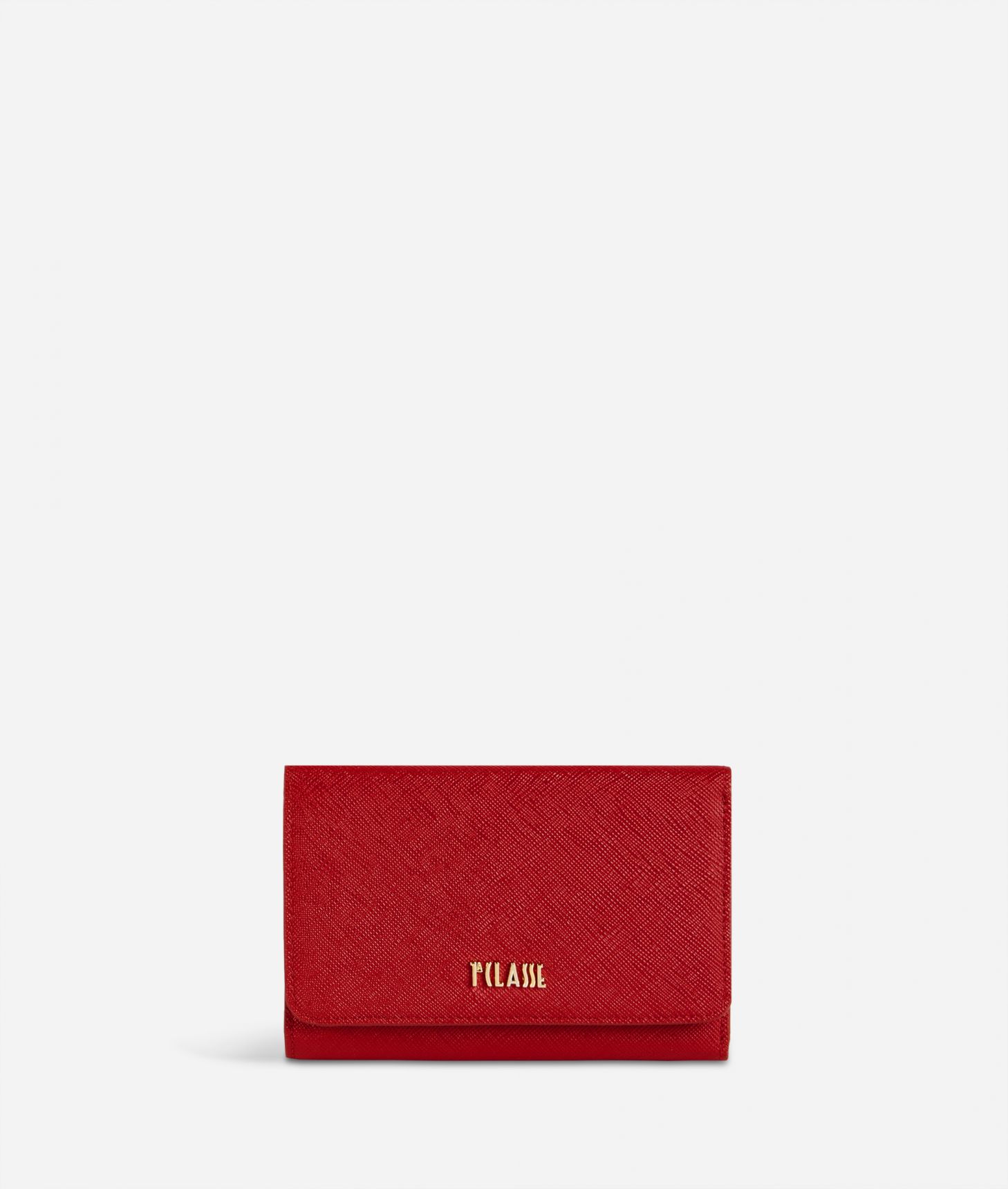 Palace City Bifolder wallet in saffiano fabric Red,front