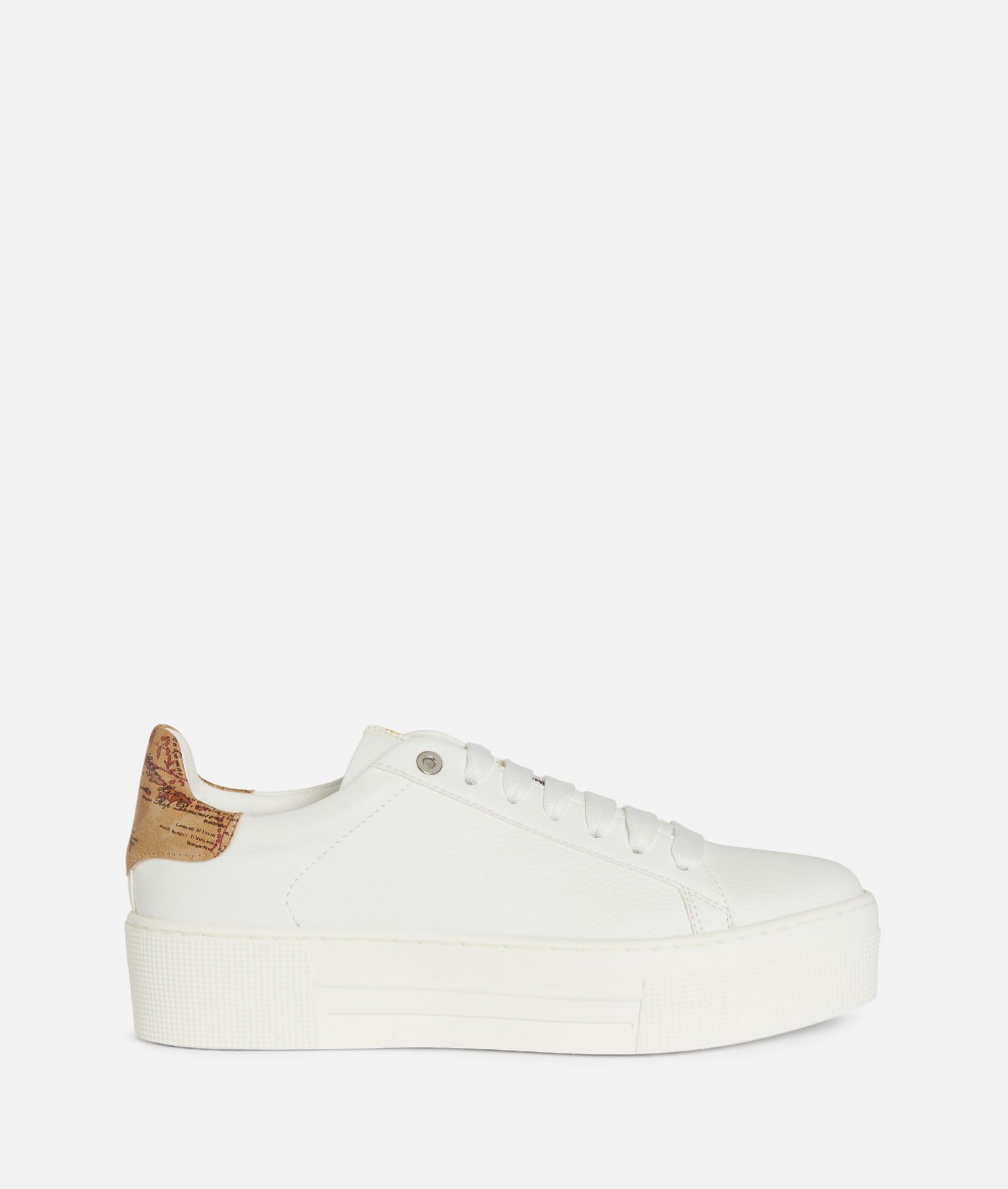 Eco-leather cassette bottom sneakers White,front