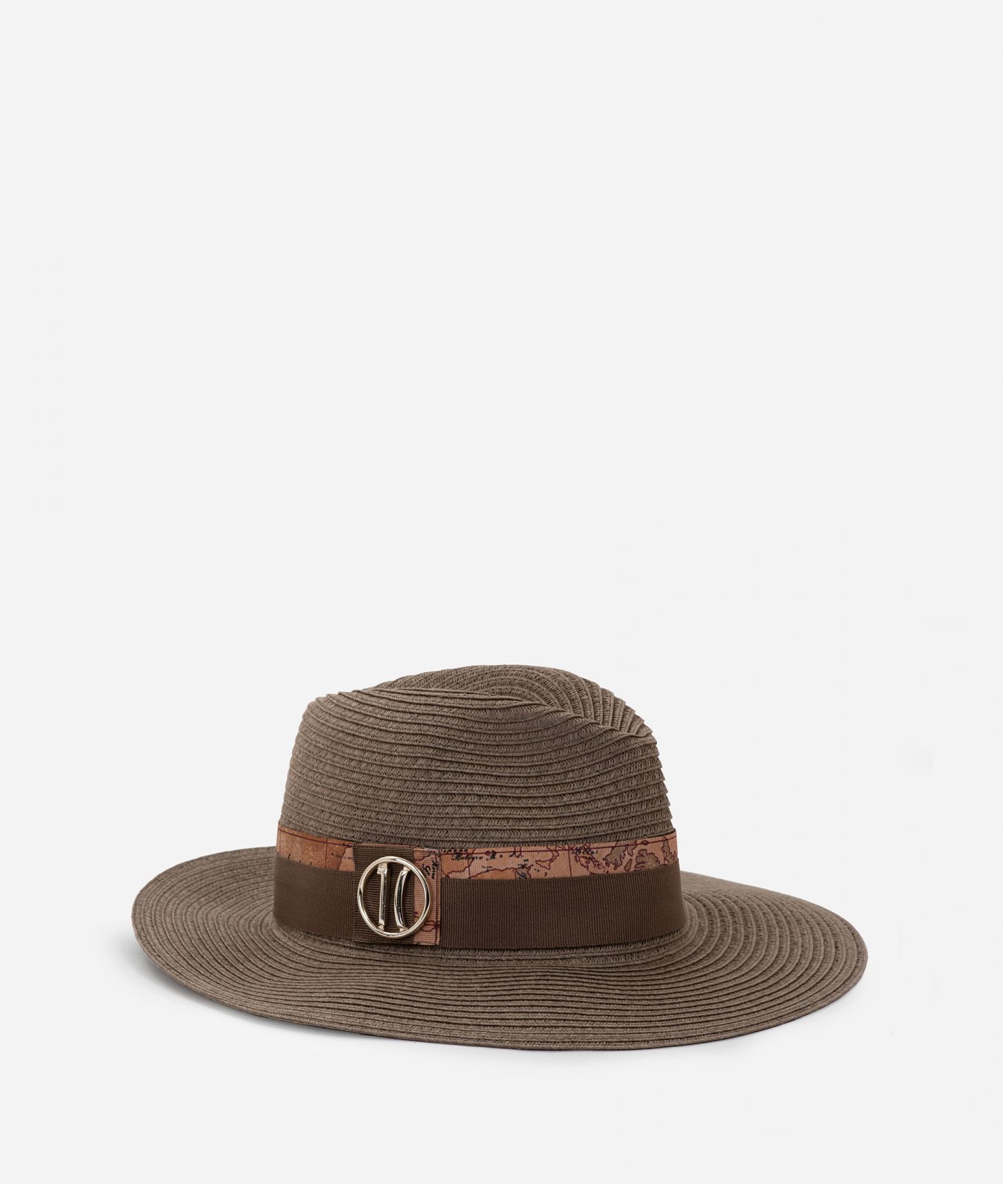 Classic hat in braid sewn Taupe ,front