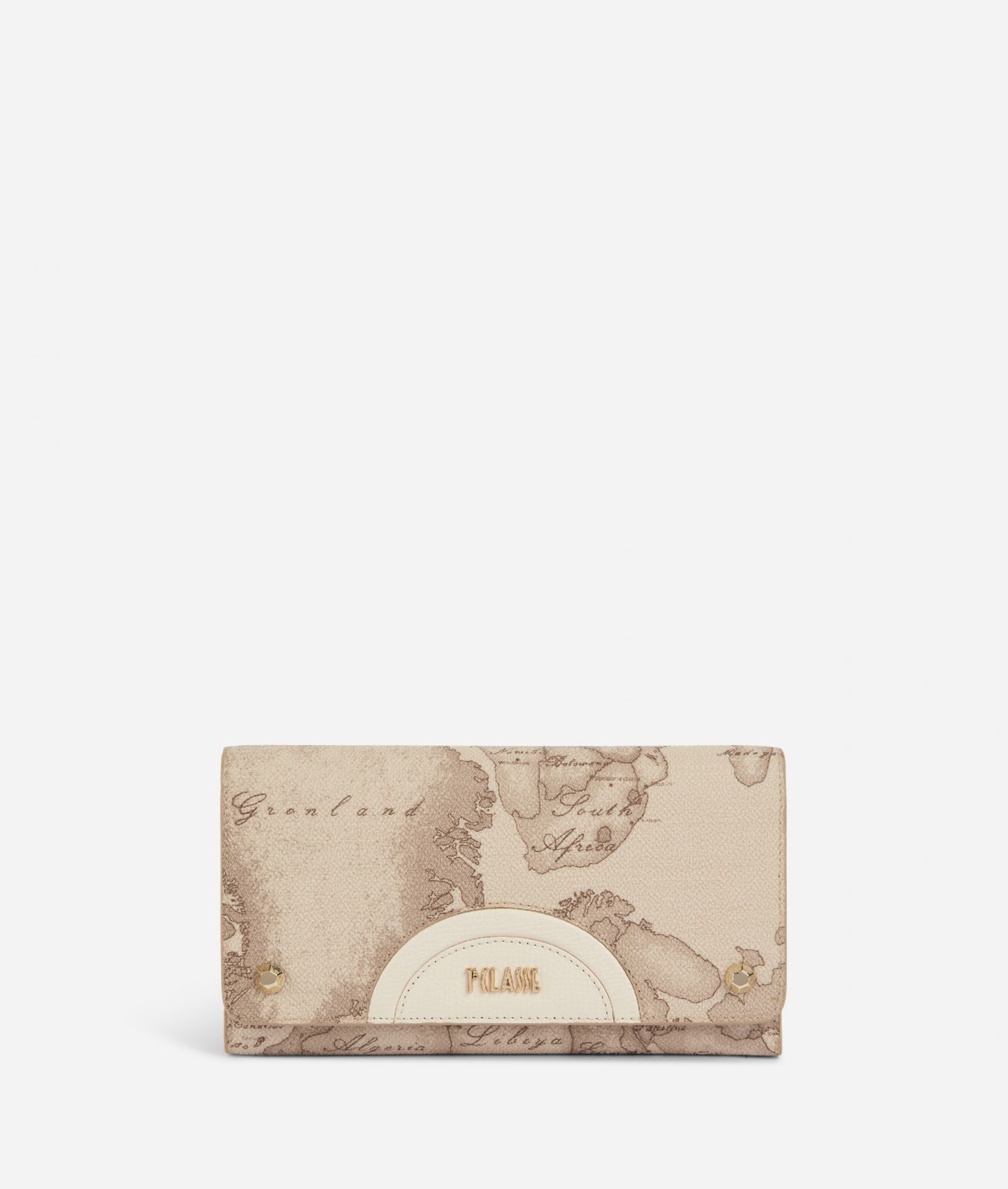 Geo Florence wallet with button closure Raffia,front