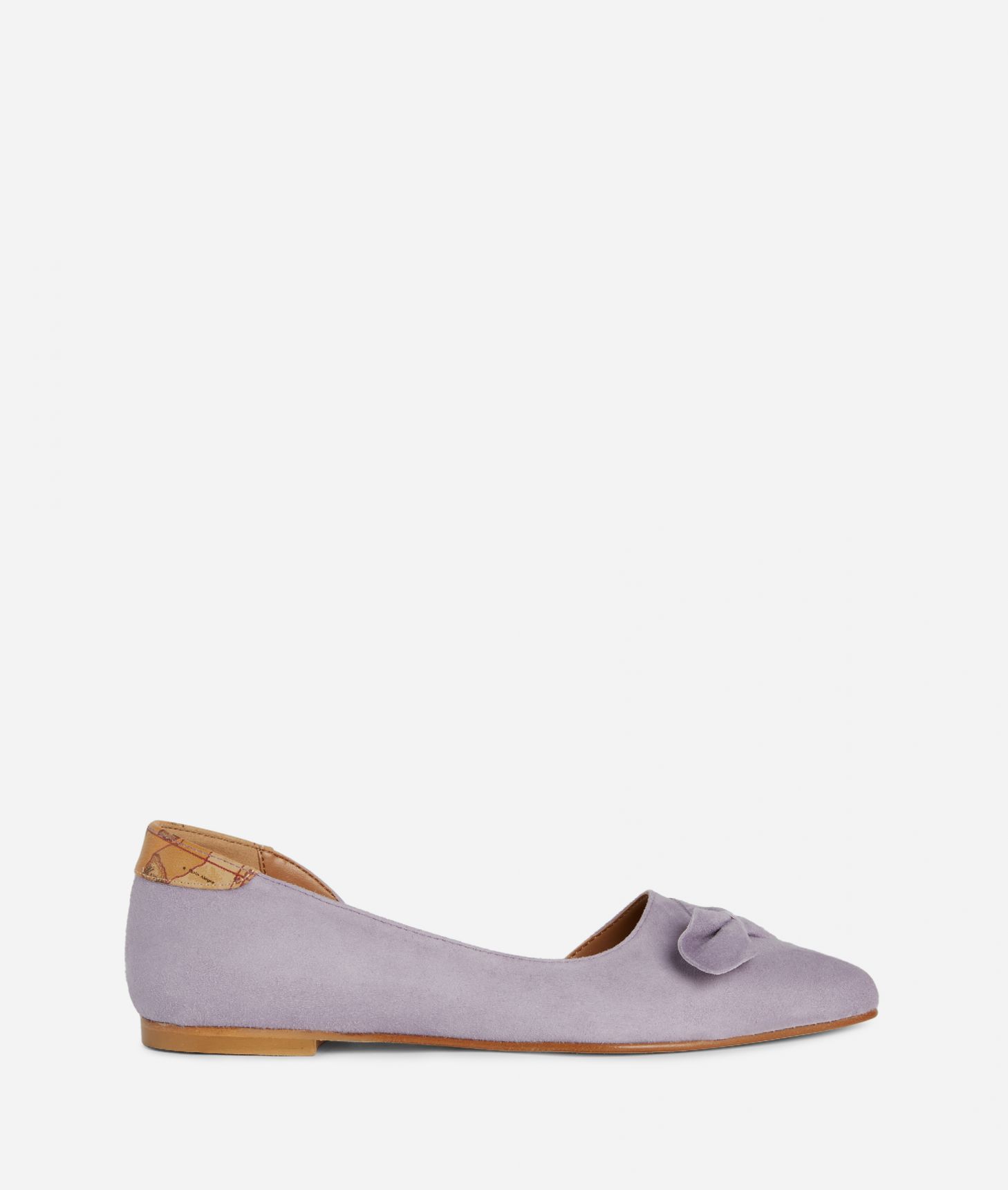 Pointed-toe pumps in suede Lavender,front