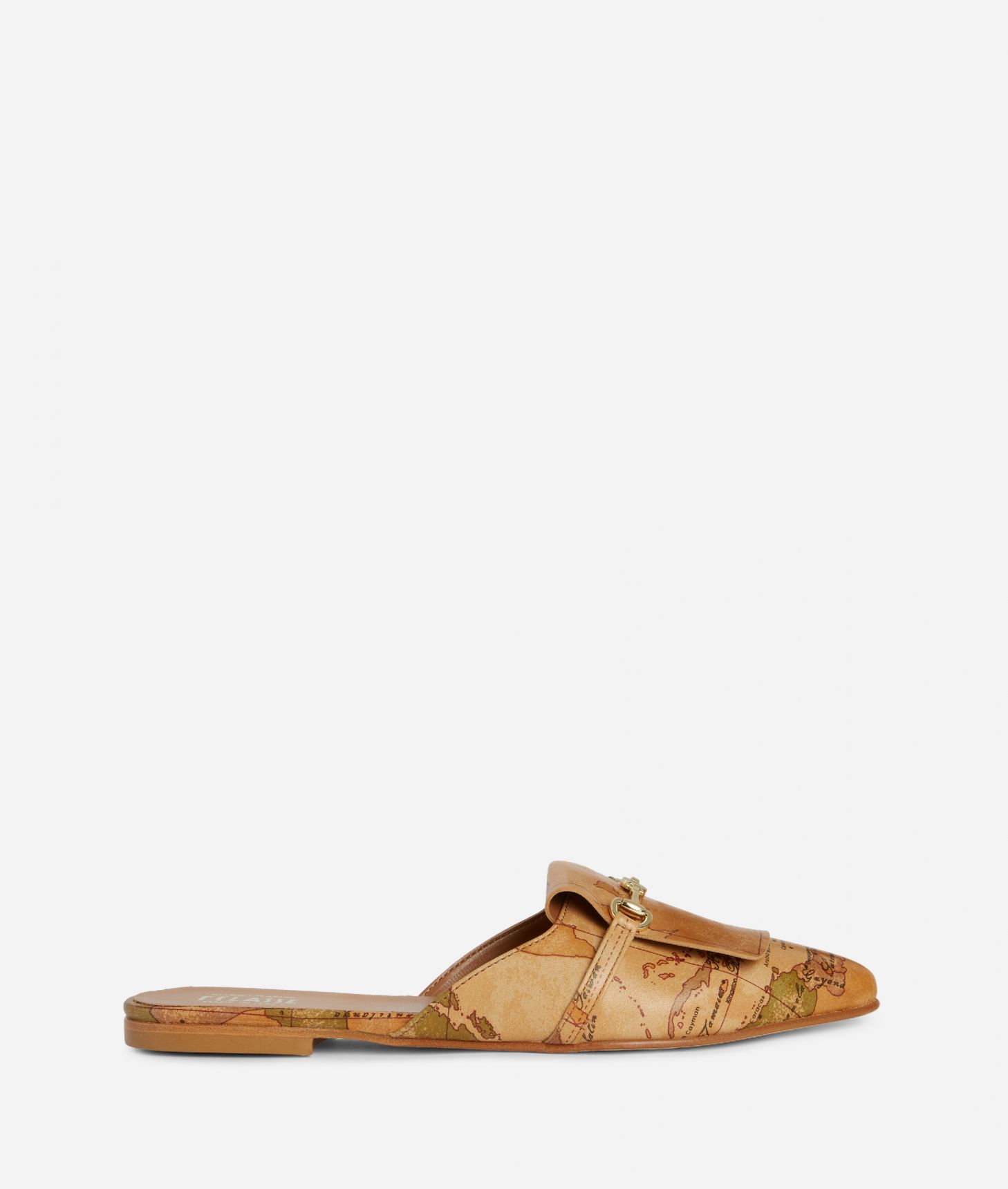 Napa leather slippers in Geo Classic print,front